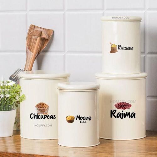 3D Waterproof Kitchen Jar Label (Pack of 1 - 60 Stickers)