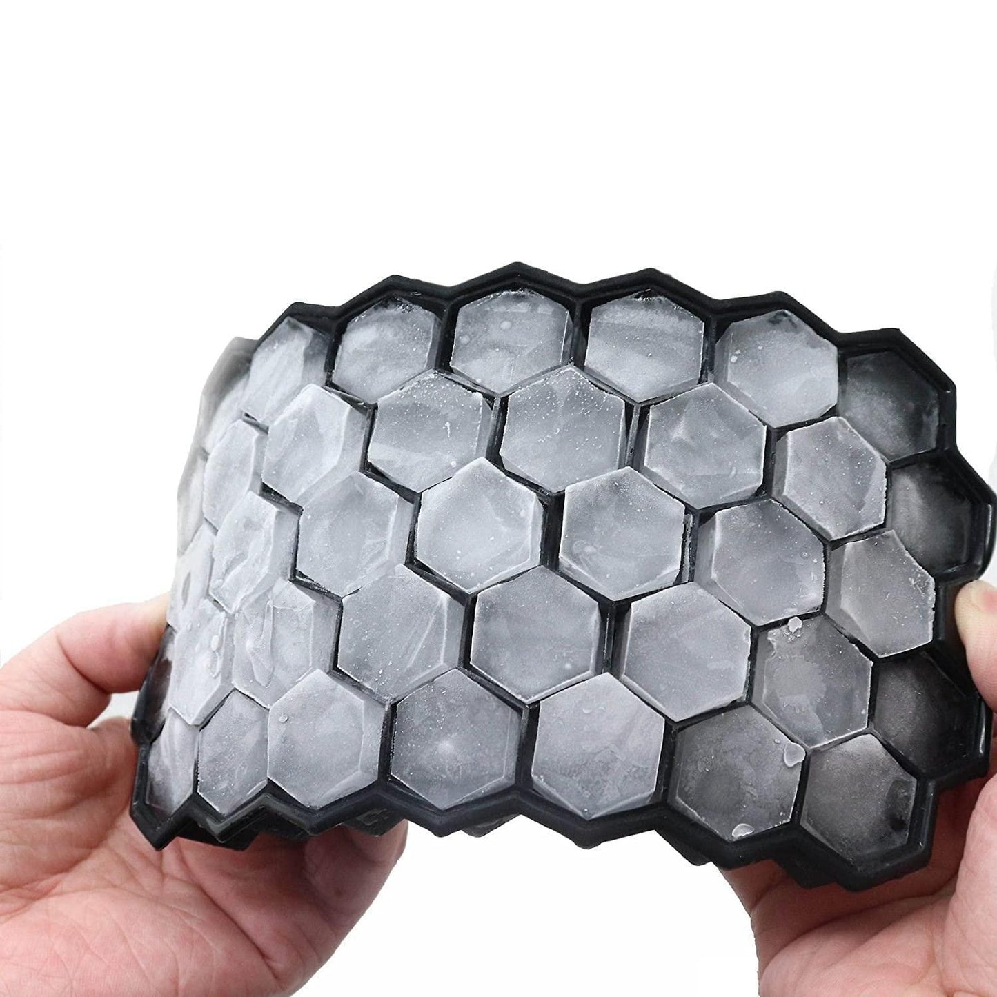 Silicone Honeycomb Ice Cube Tray with Lid (37 Cavities)