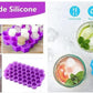 Silicone Honeycomb Ice Cube Tray with Lid (37 Cavities)